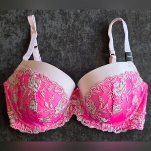 Victoria's Secret Pink Lace Bra with Rhinestones, 34DD
